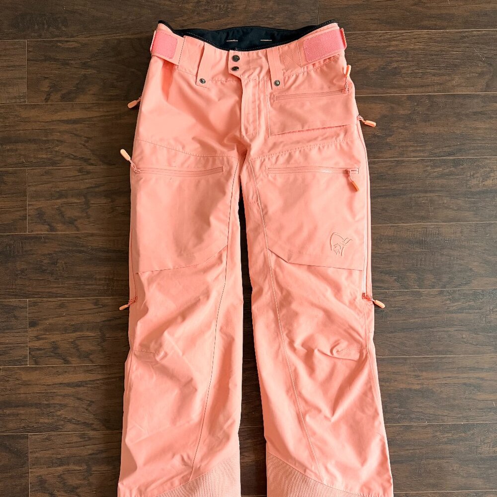 Norrona Lofoten GORE-TEX Insulated Ski Pants - Women's Size Small, Peach Amber
